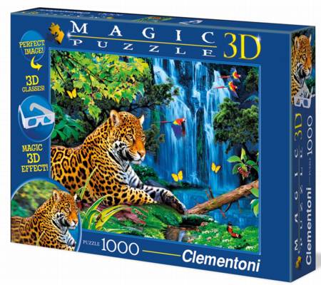 Jigsaw Puzzle - Jaguar Jungle (#39284) - 1000 Pieces 3-D Clementoni