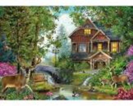 Wooden Jigsaw Puzzle - Lakeside Lodge (902502) - 500 Pieces