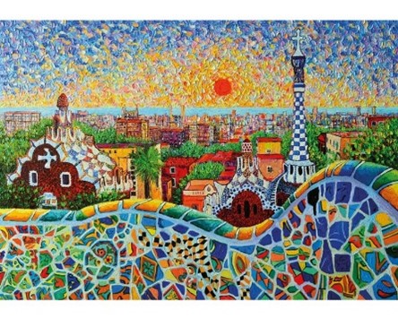 Wooden Jigsaw Puzzle - Park Guell De Gaudi (961905)  - 1000 Pieces Wentworth