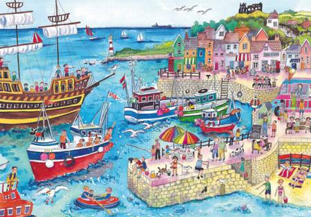 Wooden Jigsaw Puzzle - At The Harbor (722113) - 1000 Pieces
