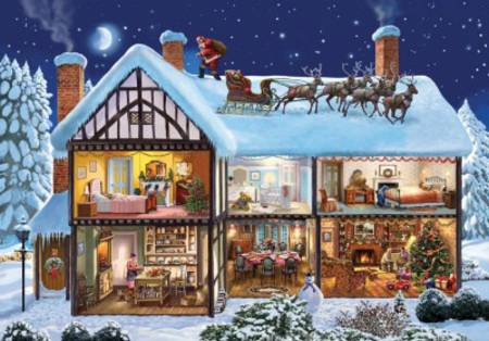 Wooden Jigsaw Puzzle - Christmas House (#690201) - 500 Wentworth
