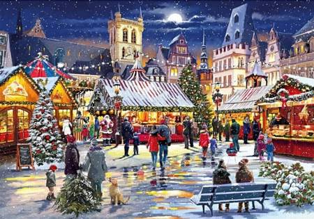 Wooden Jigsaw Puzzle - Christmas Market (890701) - 500 Pieces