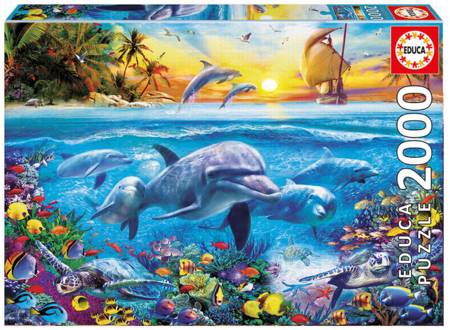 Jigsaw Puzzle - Family of Dolphins (#17672) - 2000 Pieces Educa