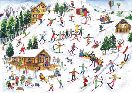 Wooden Jigsaw Puzzle - Fun On The Slopes - 1000 Wentworth