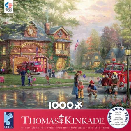 Thomas Kinkade Jigsaw Puzzle - Hometown Firehouse (#3310-64) - 1000 Pieces Ceaco
