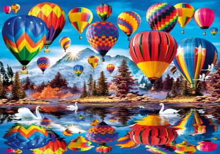Wooden Jigsaw Puzzle - Hot Air Balloons (#592613) - 500 Pieces Wentworth