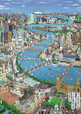 Wooden Jigsaw Puzzle - London - The Thames - 1000 Pieces Wentworth