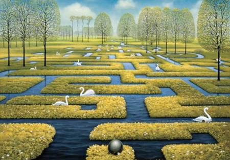 Wooden Jigsaw Puzzle - Spring Labyrinth (#635313) - 500 Wentworth