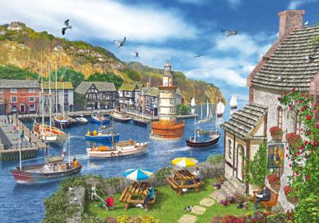 Wooden Jigsaw Puzzle - The Village Harbor (#682702) - 1000 Pieces