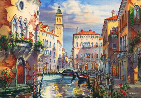 Wooden Jigsaw Puzzle - Venice Before Sunset (#722405) - 1000 Pieces