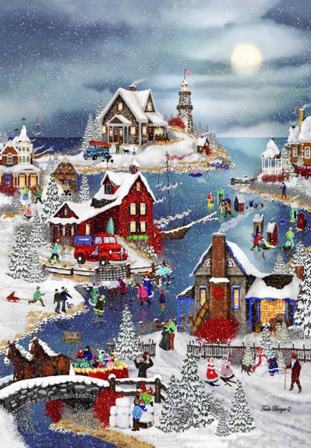 Wooden Jigsaw Puzzle - Winter at Big Fish Bay (#730801) - 250 Pieces