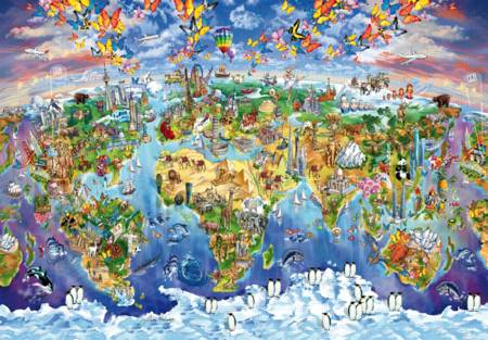 Wooden Jigsaw Puzzle - World Wonders (702513) - 1000 Pieces