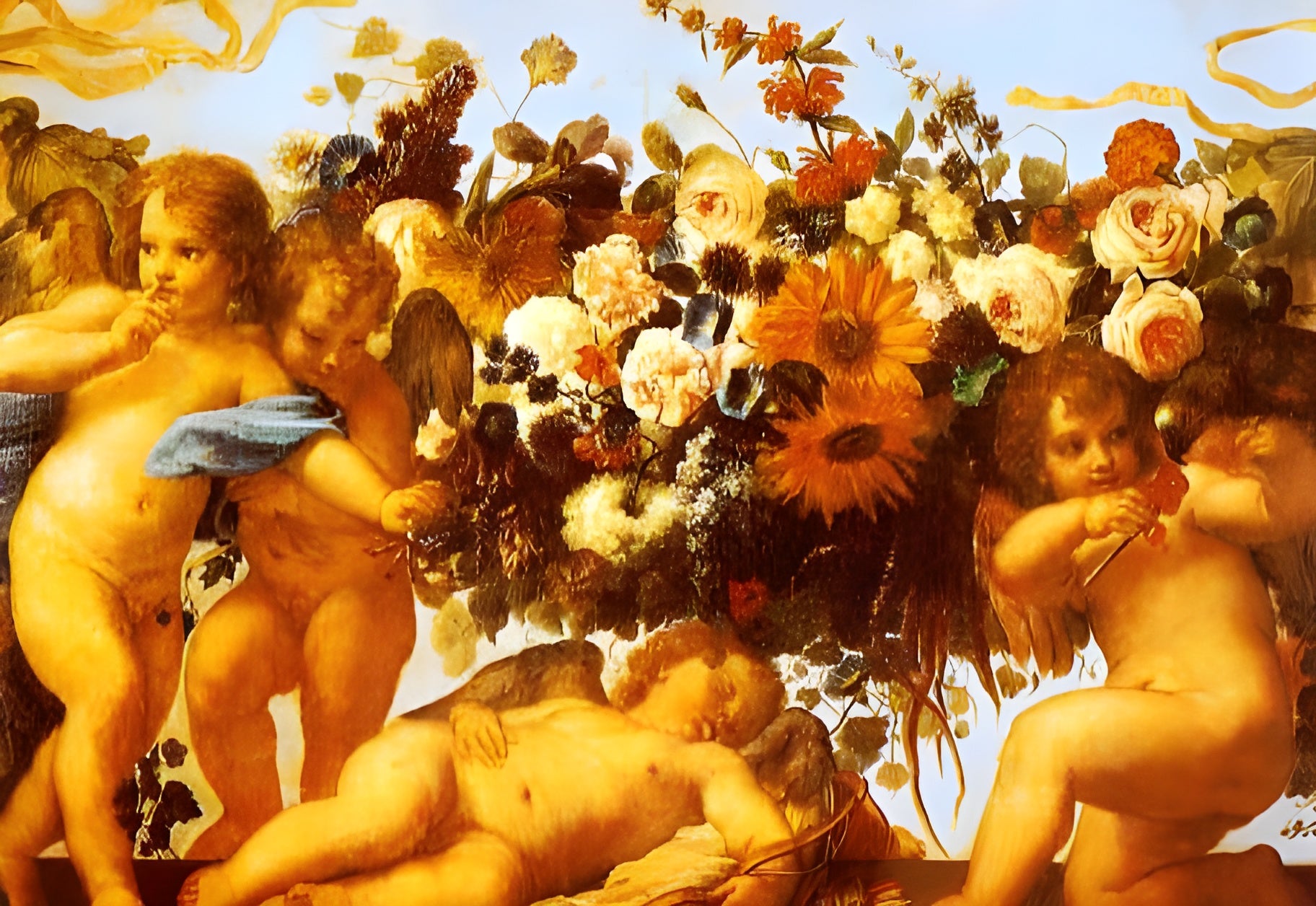 Amorini Tra Ghirlande Fiori