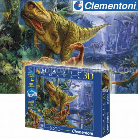 Dinosaur Valley w/ 3D Glasses – 1000 Piece Puzzle (Clementoni)