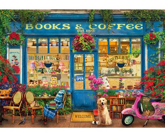 Wooden Jigsaw Puzzle - Books & Coffee (983108)  - 250 Pieces Wentworth