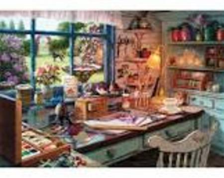 Wooden Jigsaw Puzzle - Grandma's Craft Shed (881502) - 1000 Pieces