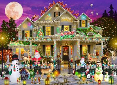 Wooden Jigsaw Puzzle - Happy Holidays Home - 500 Pieces