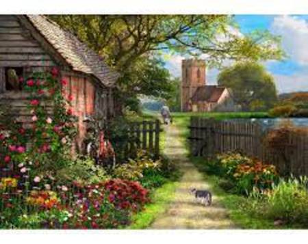 Wooden Jigsaw Puzzle - Old Church Path - 500 Pieces Wentworth