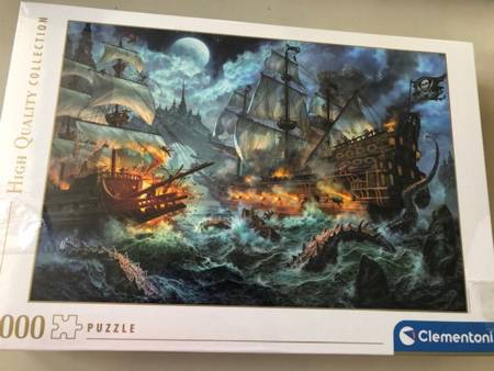 Clementoni - Puzzle Pirates Battle - 6000 Pièces - Paysage - Illustration  d'une Scène sur la Mer - Encastrements Faciles - Matériaux Recyclés - Pour