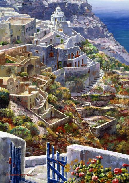 Wooden Jigsaw Puzzle - Above Santorini (751805) - 250 Pieces Wentworth