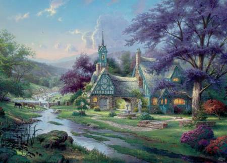 Thomas Kinkade Jigsaw Puzzle - Clocktower Cottage (3310-75) - 1000 Pieces Ceaco