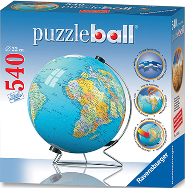 Ravensburger Metallic 540 Piece Earth Puzzleball 3D Complete