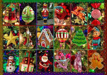 Wooden Jigsaw Puzzle - Festive Ornaments (#730701) - 500 Pieces Wentworth