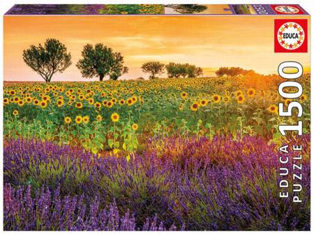 Jigsaw Puzzle -  Fields of Sunflowers and Lavender (#17669) - 1500 Pieces Educa