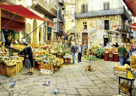 Jigsaw Puzzle - La Vucciria Market (#16780) - 3000 Pieces Educa