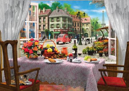 Wooden Jigsaw Puzzle - Le Cafe Paris (#661408) - 500 Pieces Wentworth