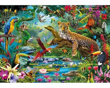 Wooden Jigsaw Puzzle - Leopard Jungle (903106) - 500 Pieces