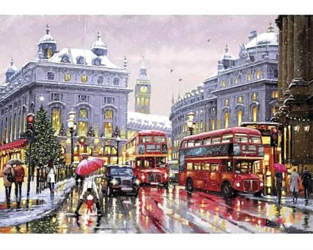 Wooden Jigsaw Puzzle - London in Snow (851905) - 1000 Pieces Wentworth