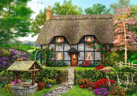 Wooden Jigsaw Puzzle - Meadow Cottage (801902) - 500 Pieces