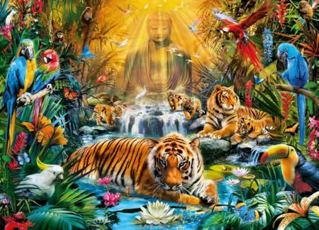 Jigsaw Puzzle - Mystic Tigers (#39380) - 1000 Pieces Clementoni