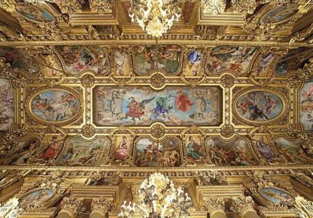 Wooden Jigsaw Puzzle - Opera Garnier, Paris (Golden - Ceiling) (761513) - 500 Pieces
