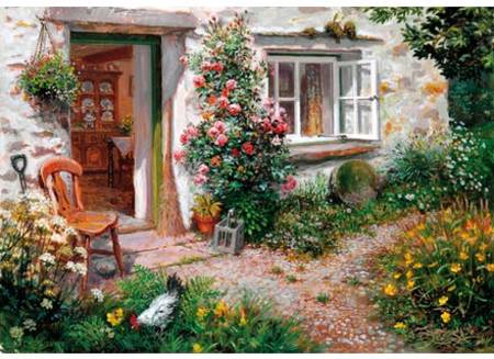 Wooden Jigsaw Puzzle - Roses Around the Door (791708) - 250 Pieces