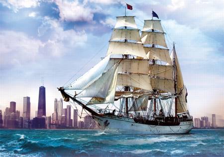 Jigsaw Puzzle - Sailing Towards Chicago (37120) - 500 Pieces Trefl