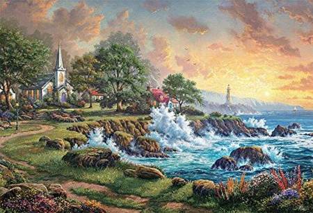 Thomas Kinkade Jigsaw Puzzle - Seaside Haven (#3501-5) - 2000 Pieces Ceaco