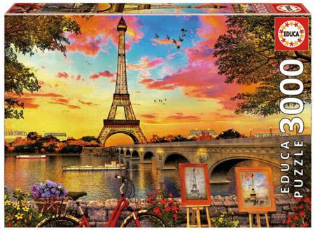 Jigsaw Puzzle - Sunset in Paris (#17675) - 3000 Pieces Educa