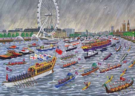 Wooden Jigsaw Puzzle - Thames Diamond Jubilee Pageant - 250 Pieces  Wentworth