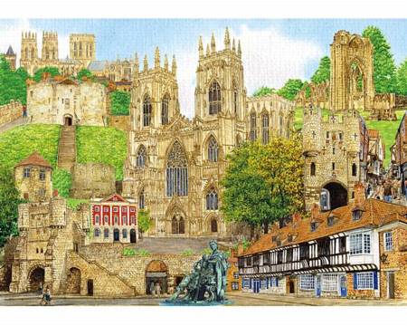 Wooden Jigsaw Puzzle - York Montage (901505) - 1000 Pieces Wentworth