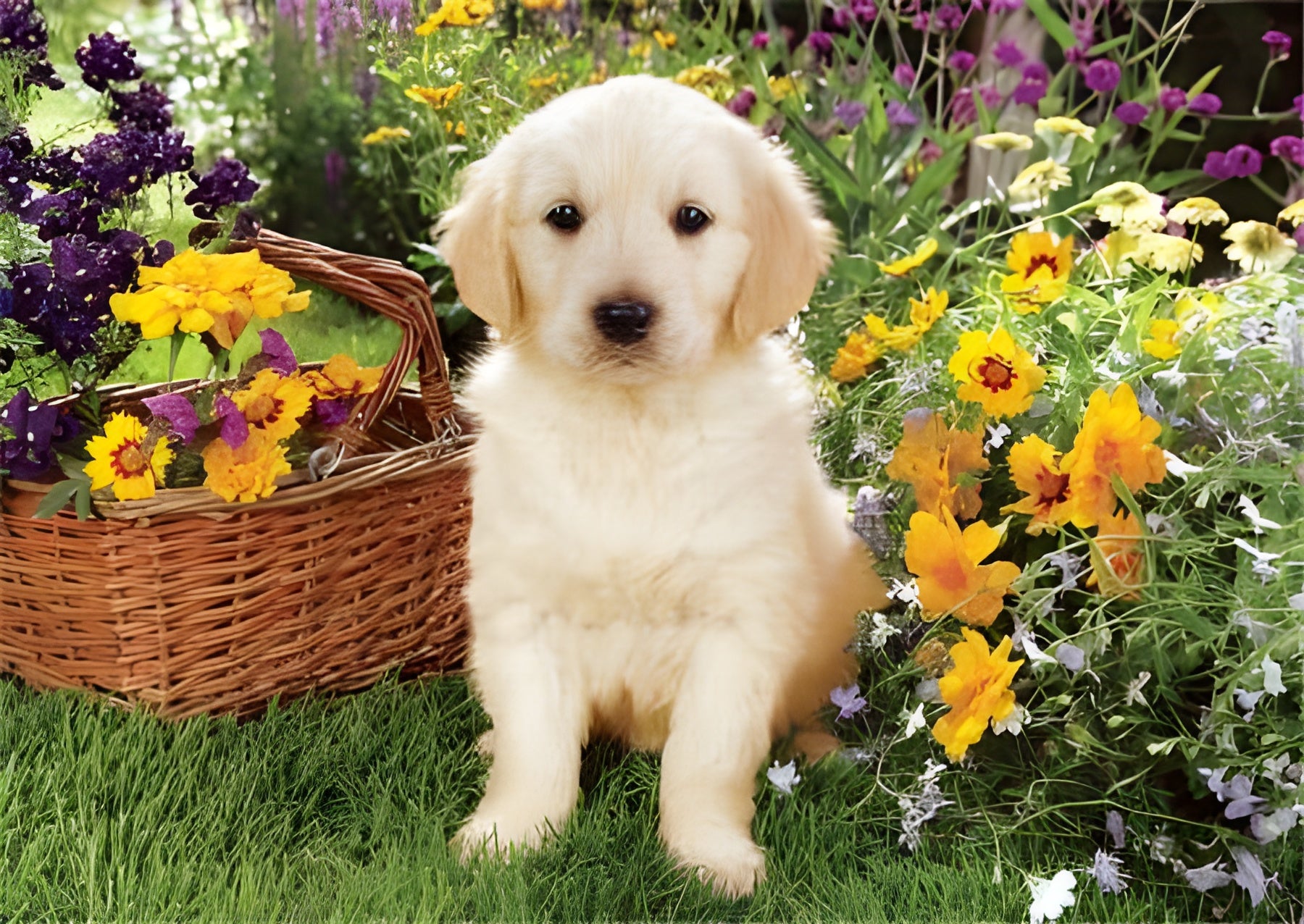 Labrador Puppy in Garden (37160)
