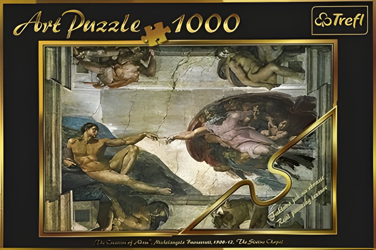 EuroGraphics – Puzzle 1000 Pièces – La Création D'Adam (détail) Par Michel-Ange – 48 X 68 Cm – Carton Recyclé – Dès 14 Ans