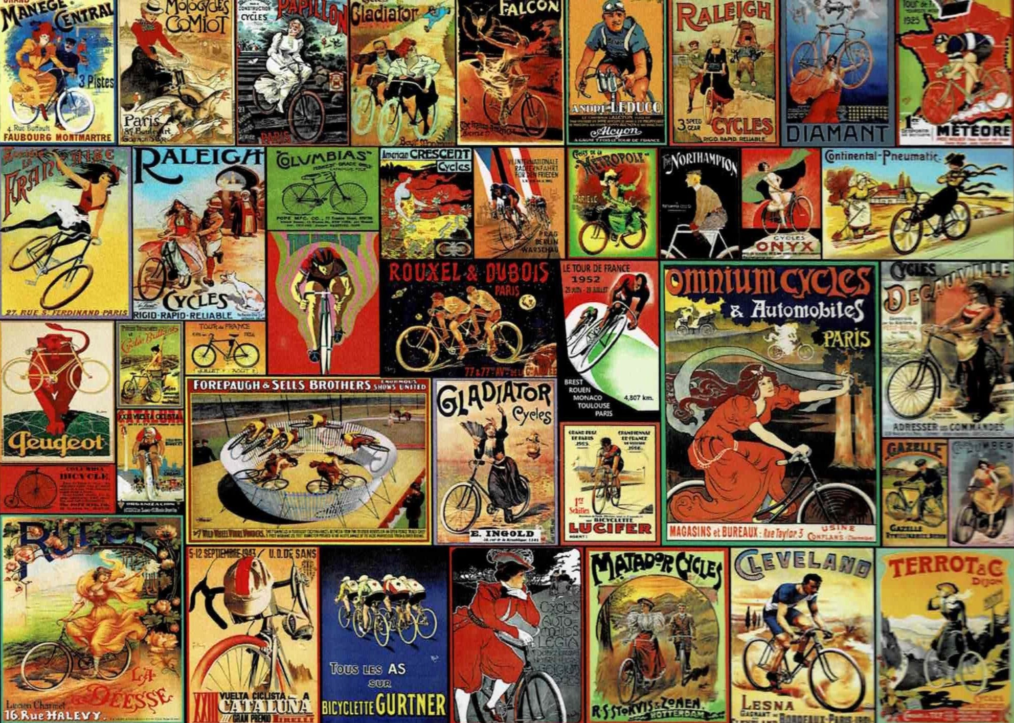 Vintage Bicycle Posters - 500 Piece Puzzle (Wentworth)