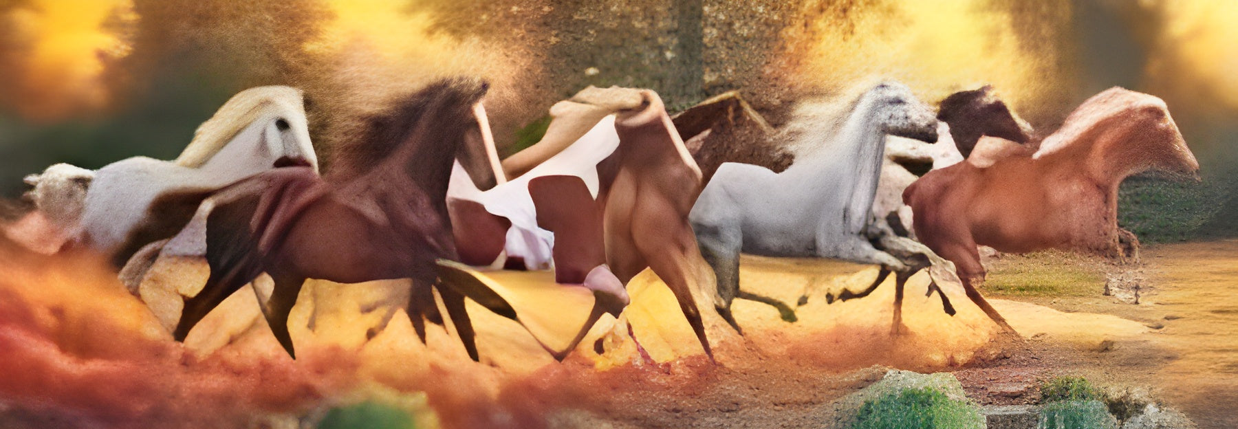 Running Horses (Panoramic)