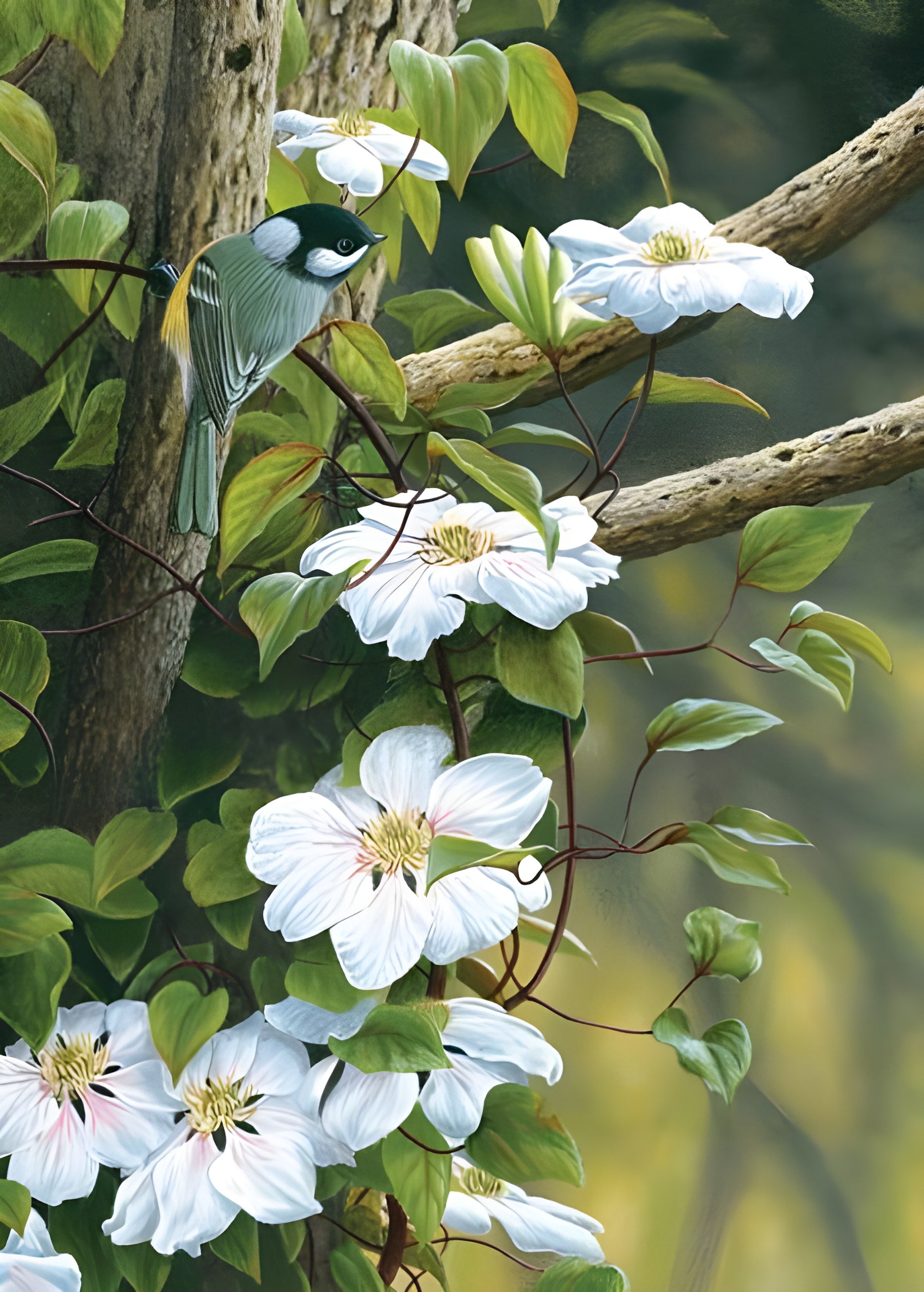 Tit Among Flowers (37166)