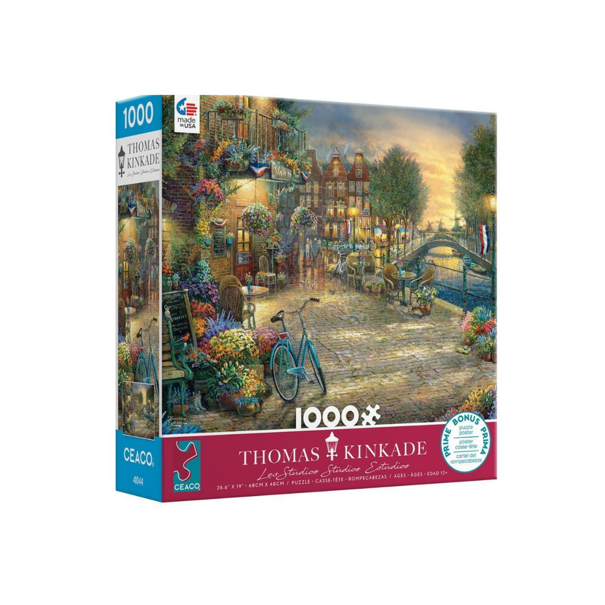 A MP4 animated Amsterdam Cafe puzzle being put together one piece at a time until the 1000 pieces put together the entire picture. 