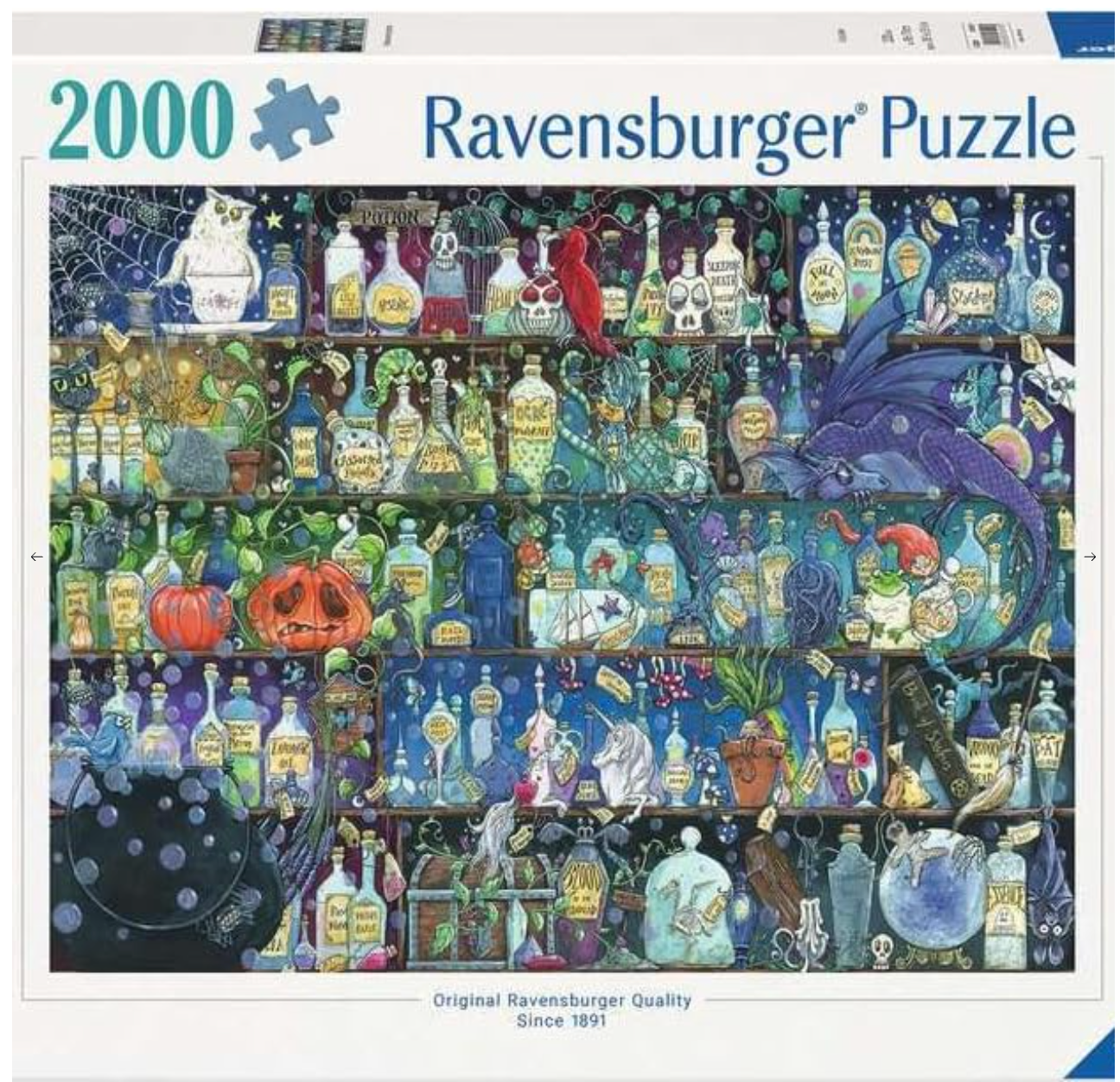 a MP4 animation of 2000 puzzle pieces coming together to form the final Poisons and Potions Ravensburger puzzle. 